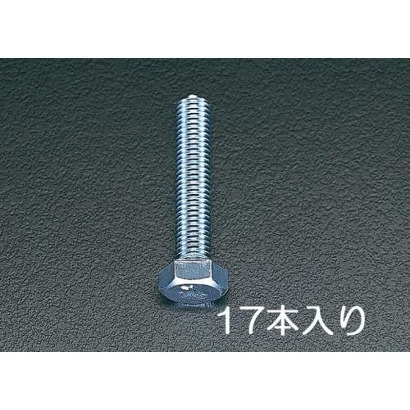 エスコ EA949HB-105 M10x50mm六角頭全ねじボルト(ユニクロメッキ/17本) 1個（ご注文単位1個）【直送品】