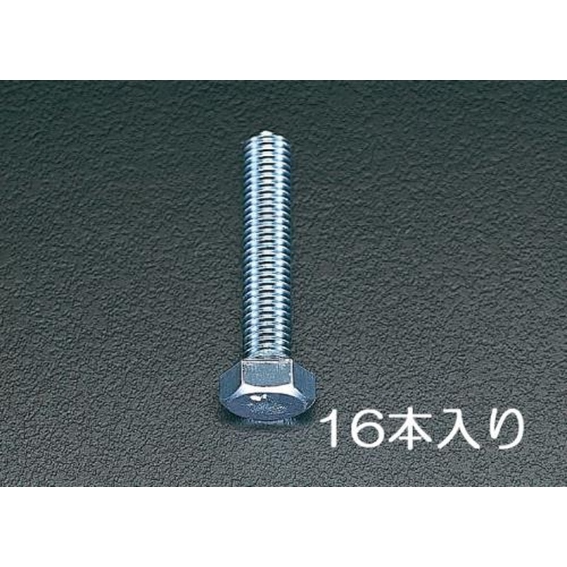 エスコ EA949HB-122 M12x30mm六角頭全ねじボルト(ユニクロメッキ/16本) 1個（ご注文単位1個）【直送品】