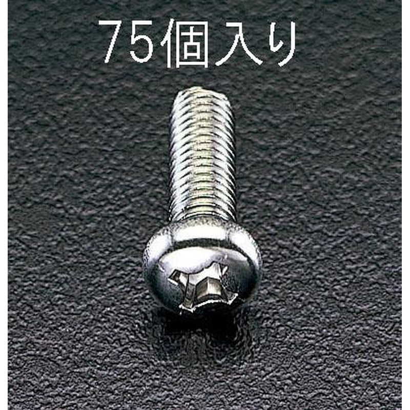 エスコ EA949SJ-42 M4x16mm鍋頭小ねじ(ステンレス製/75本) 1個（ご注文単位1個）【直送品】