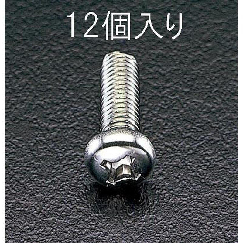 エスコ EA949SJ-66 M6x50mm鍋頭小ねじ(ステンレス製/12本) 1個（ご注文単位1個）【直送品】
