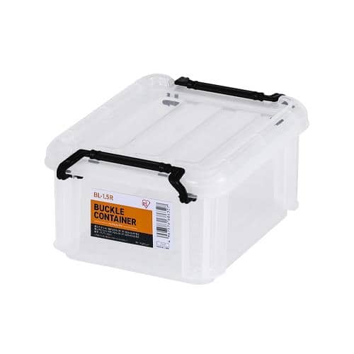 エスコ EA506AB-34C 210x165x 95mm 収納ケース(バックル付/クリア/10個) 1箱 （ご注文単位1箱）【直送品】