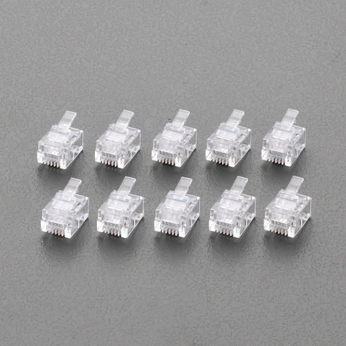 エスコ EA764CB-23A モジュラープラグ(6極4芯/10個) 1束 （ご注文単位1束）【直送品】