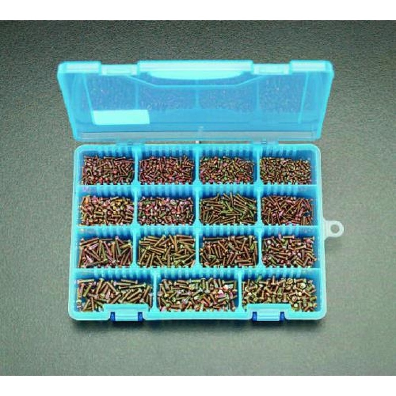 エスコ EA949AF-2 M2・M2.6・M3鍋頭小ねじセット(クロームメッキ) 1個（ご注文単位1個）【直送品】