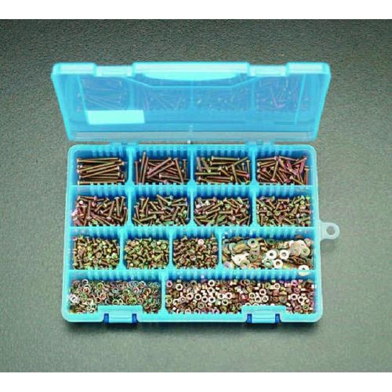 エスコ EA949AF-6 M3鍋頭小ねじ・ナット・ワッシャーセット(クロームメッキ) 1個（ご注文単位1個）【直送品】