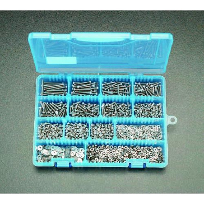 エスコ EA949AD-7 M3鍋頭小ねじ・ナット・ワッシャーセット(ステンレス製) 1個（ご注文単位1個）【直送品】