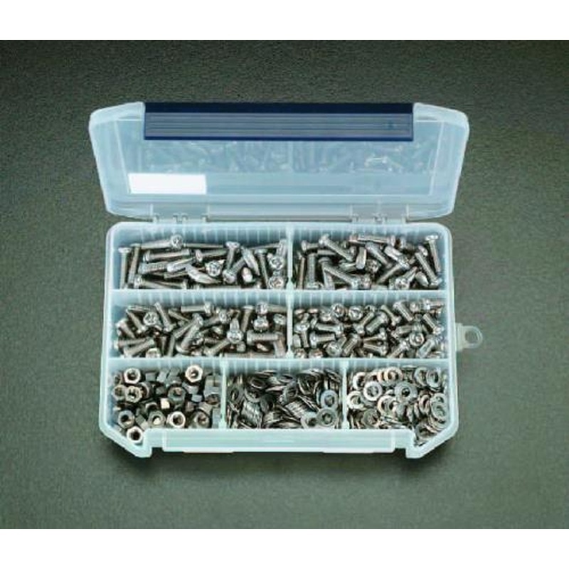 エスコ EA949AD-10 M6鍋頭ボルト・ナット・ワッシャーセット(ステンレス製) 1個（ご注文単位1個）【直送品】