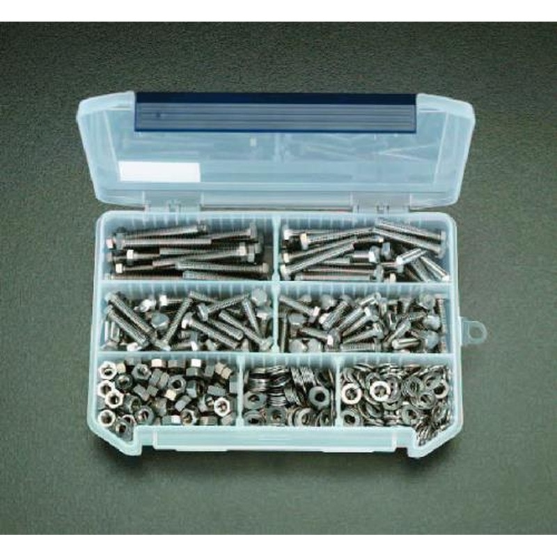 エスコ EA949AD-11 M6六角頭ボルト・ナット・ワッシャーセット(ステンレス製) 1個(ご注文単位1個)【直送品】