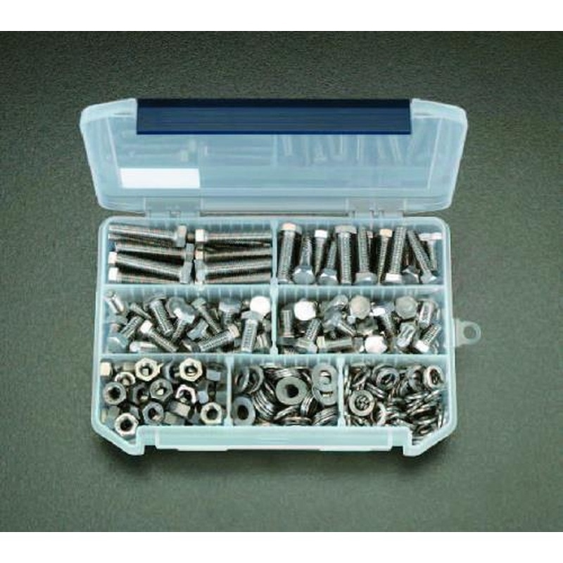 エスコ EA949AD-12 M8六角頭ねじ・ナット・ワッシャーセット(ステンレス製) 1個（ご注文単位1個）【直送品】