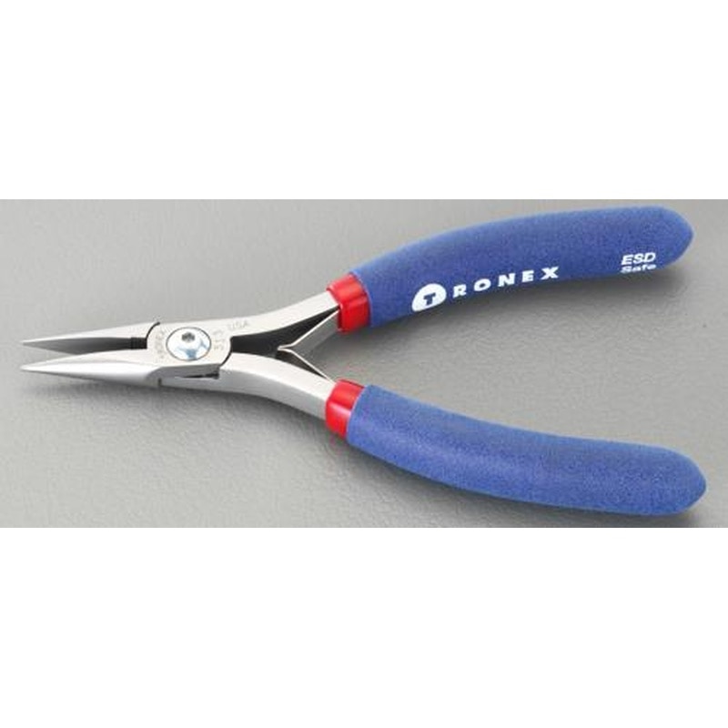 エスコ EA537T-3 124mm精密用プライヤー(ESD/半丸/バネ付) 1個(ご注文単位1個)【直送品】