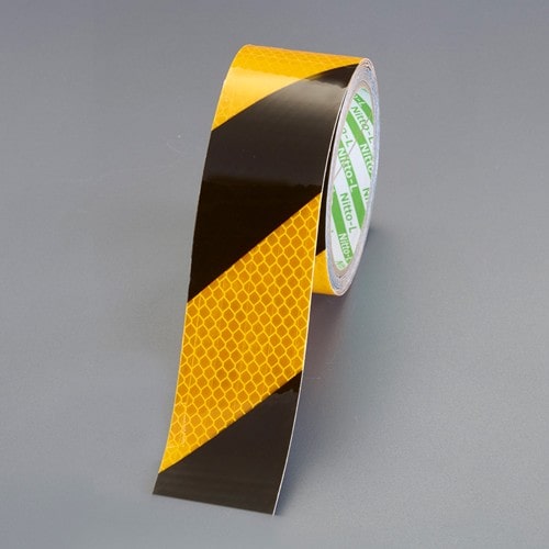 エスコ EA983GD-501A 50mmx 3m 粗面用反射テープ(ハイレベル・黄/黒) 1巻 （ご注文単位1巻）【直送品】