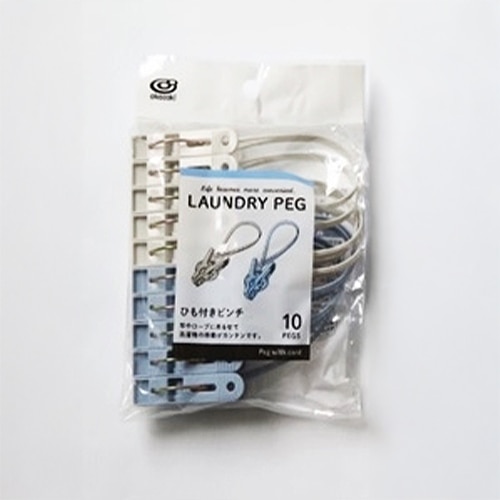 エスコ EA928CD-23A 洗濯ピンチ(10個/紐付き) 1袋 (ご注文単位1袋)【直送品】