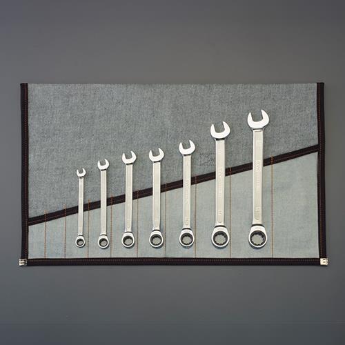 エスコ EA614BN-51 8-19mm/7本組 コンビネーションレンチ(ラチェット式) 1セット （ご注文単位1セット）【直送品】