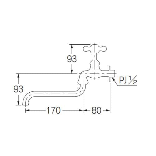 エスコ EA468BE-9 PJ1/2自在水栓(凍結防止付) 1個 （ご注文単位1個）【直送品】