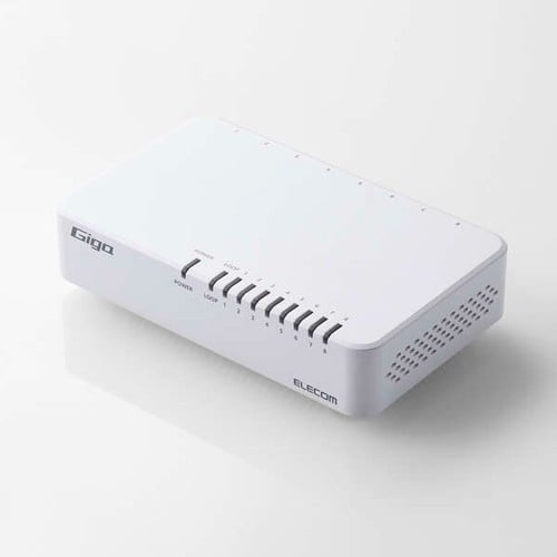 エスコ EA764BY-174A スイッチングハブ(ギガ対応/8ポート/プラスチック筐体) 1個 （ご注文単位1個）【直送品】