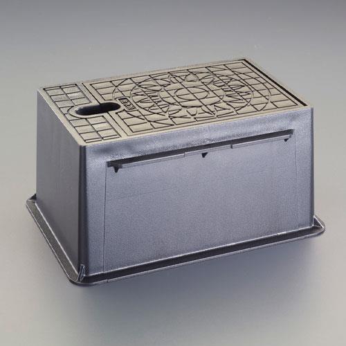 エスコ EA468Y-4 286x202x140mm 散水栓ボックス(プラスチック/黒) 1個 （ご注文単位1個）【直送品】