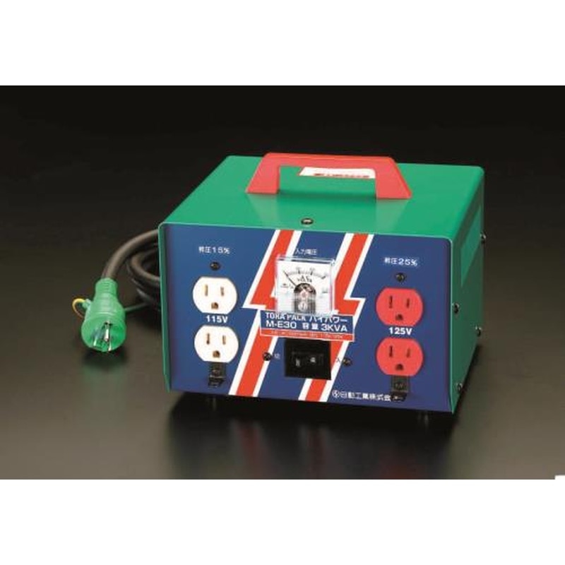 エスコ EA815ZG-3 AC100V→AC115V・125V/3.0KVA昇圧トランス 1個(ご注文単位1個)【直送品】