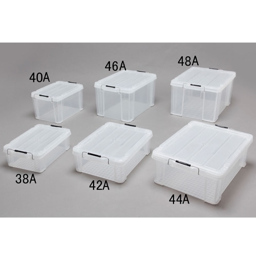 エスコ EA506AB-38BA 450x295x159mm 収納ケース(バックル付/クリア/10個) 1箱 (ご注文単位1箱)【直送品】