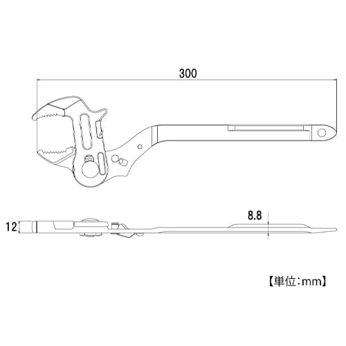 エスコ EA546JB-1A 300mm 量水器メーター用レンチ 1本 （ご注文単位1本）【直送品】