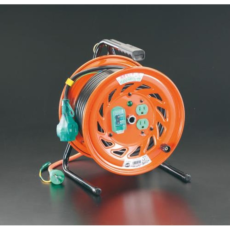 エスコ EA815DP-2 AC125V/15A/30mコードリール(元置型・漏電遮断) 1個（ご注文単位1個）【直送品】