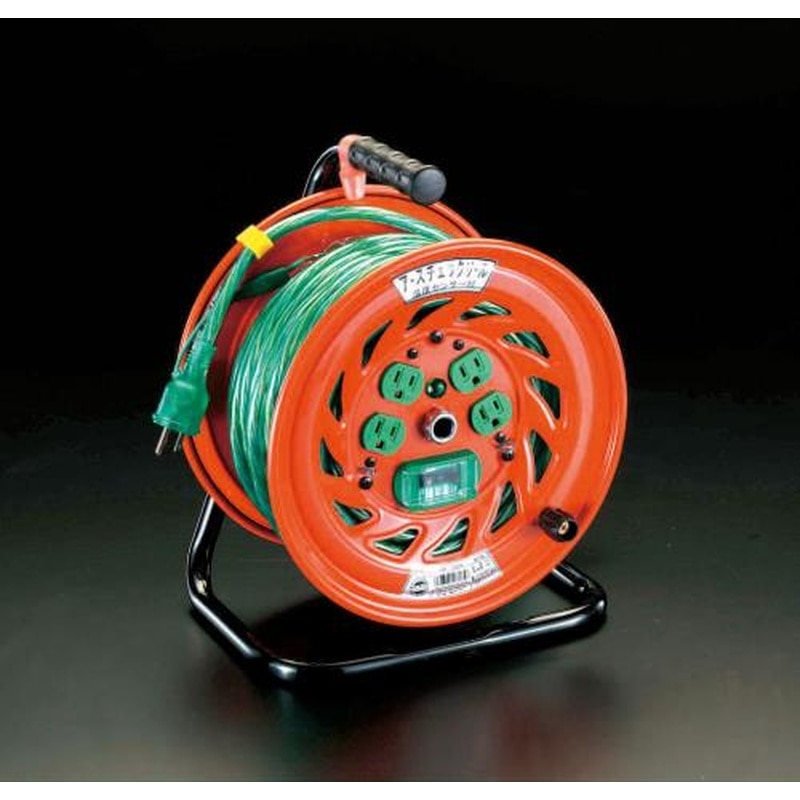 エスコ EA815DF-1 AC100V/15A/30mコードリール(漏電遮断機付) 1個（ご注文単位1個）【直送品】