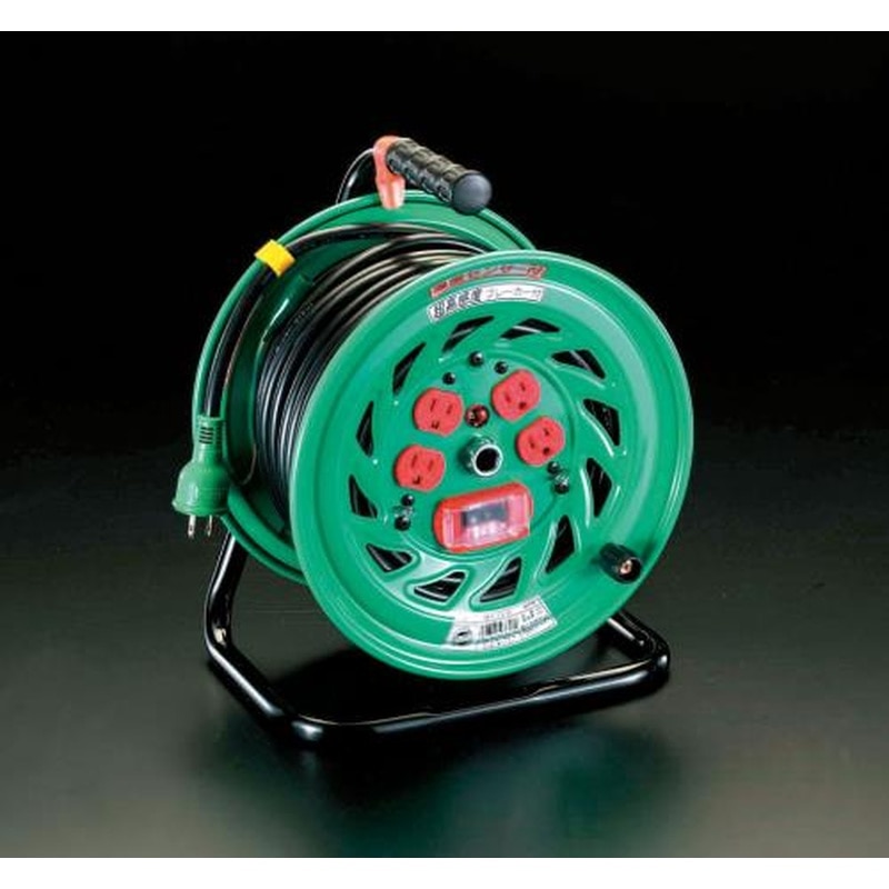 エスコ EA815DS-1 AC125V/22A/30mコードリール(超高感度ブレーカー付) 1個（ご注文単位1個）【直送品】