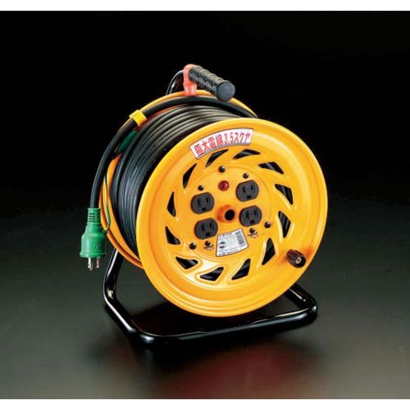 エスコ EA815DT-1 AC125V/15A/30mコードリール(極太/アース付) 1個（ご注文単位1個）【直送品】