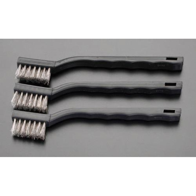 エスコ EA109E-3 8x180mm柄付ブラシ(ステンレス製/3本) 1個(ご注文単位1個)【直送品】