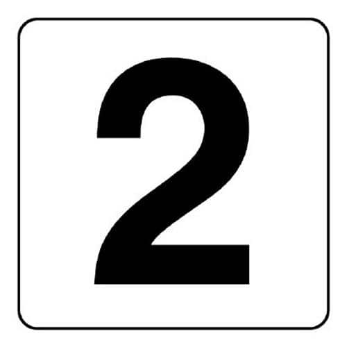 エスコ EA983CW-12A 50x 50mm 番号表示ステッカー[2](5枚) 1組 （ご注文単位1組）【直送品】