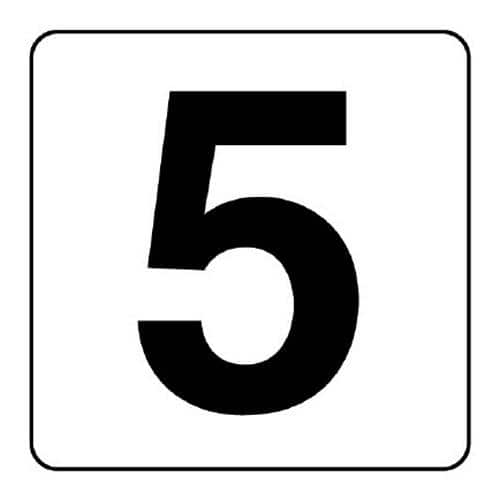 エスコ EA983CW-15A 50x 50mm 番号表示ステッカー[5](5枚) 1組 （ご注文単位1組）【直送品】