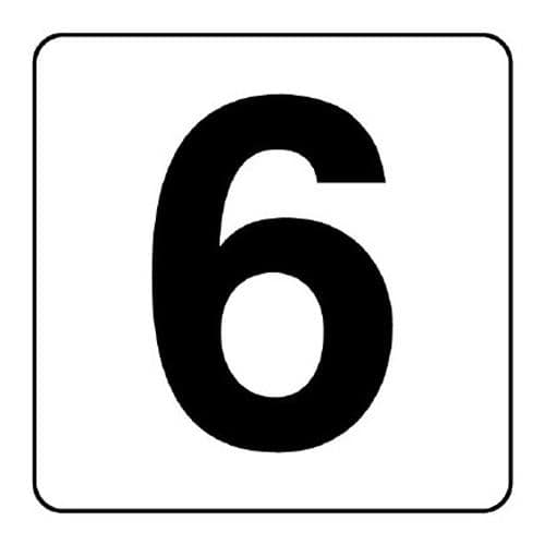 エスコ EA983CW-16A 50x 50mm 番号表示ステッカー[6](5枚) 1組 （ご注文単位1組）【直送品】