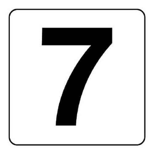 エスコ EA983CW-17A 50x 50mm 番号表示ステッカー[7](5枚) 1組 （ご注文単位1組）【直送品】