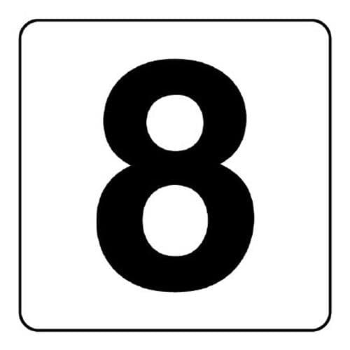 エスコ EA983CW-38A 100x100mm 番号表示ステッカー[8](5枚) 1組 （ご注文単位1組）【直送品】