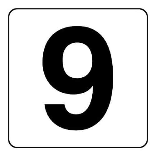 エスコ EA983CW-59A 150x150mm 番号表示ステッカー[9](5枚) 1組 （ご注文単位1組）【直送品】