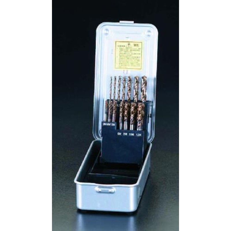 エスコ EA829AL M3-M12タップ＆ドリルセット(スパイラル・CoHSS) 1個（ご注文単位1個）【直送品】