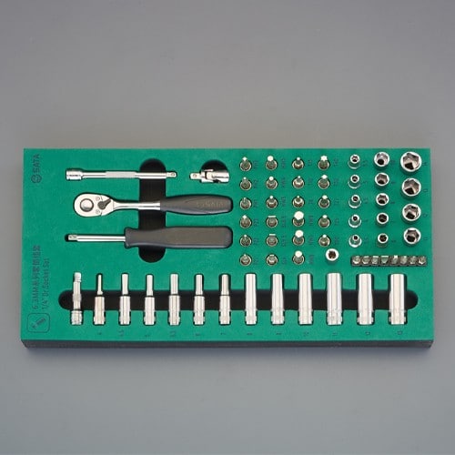 エスコ EA687YA-2A 1/4DR ソケットレンチセット(トレー入り) 1セット （ご注文単位1セット）【直送品】