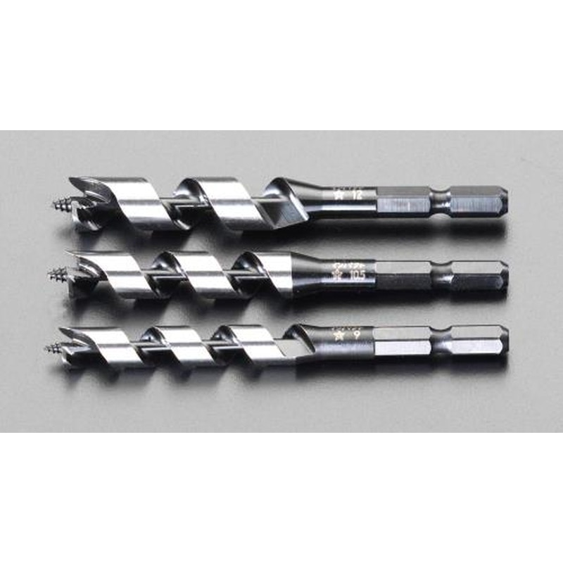 エスコ EA824WH 6-12mmオーガービット(3本組・1/4”六角軸) 1個（ご注文単位1個）【直送品】