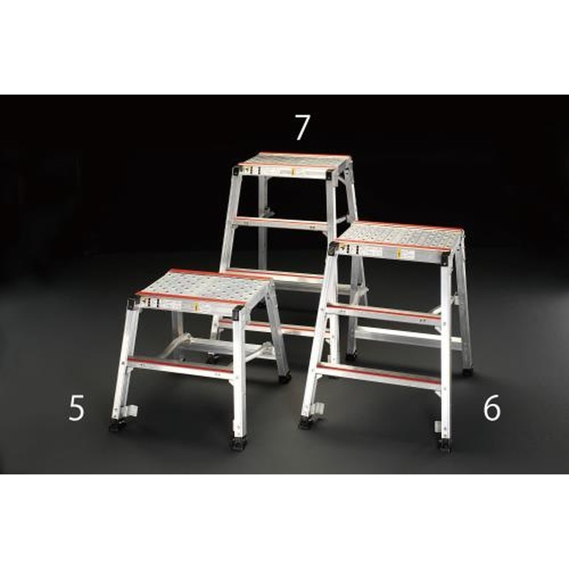 エスコ EA903AF-5 520x350mmx0.56m/2段踏台・折畳式(アルミ製) 1個(ご注文単位1個)【直送品】