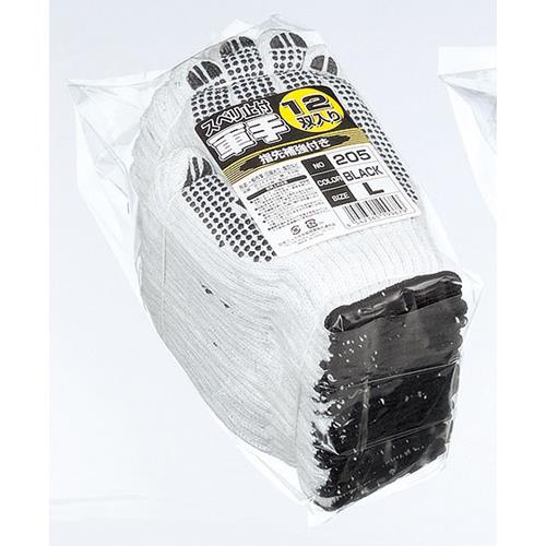 エスコ EA354A-47A [L] 手袋(滑り止め付・黒/12双) 1包 （ご注文単位1包）【直送品】