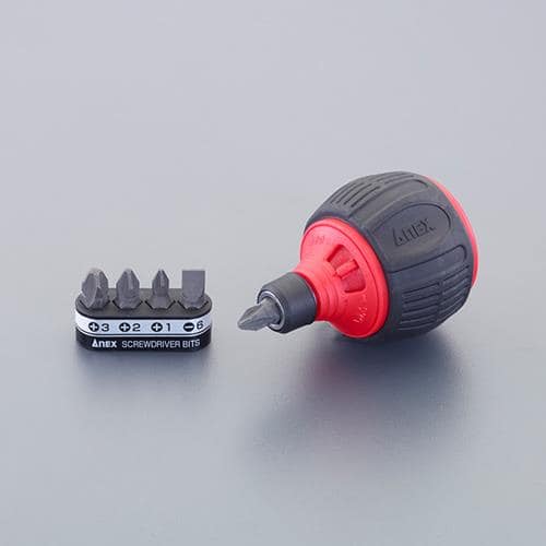 エスコ EA564AH-22 [+-] スタビードライバーセット(差替式・ラチェット) 1セット （ご注文単位1セット）【直送品】