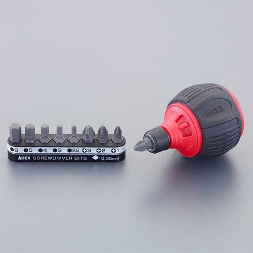 エスコ EA564AH-23 [+・Hex] スタビードライバーセット(差替式・ラチェット) 1セット （ご注文単位1セット）【直送品】