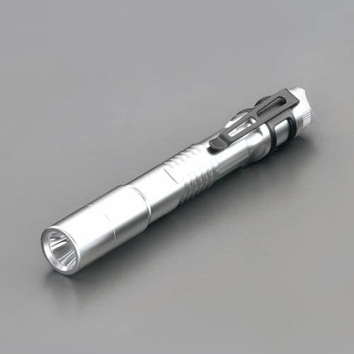 エスコ EA758RE-804SA フラッシュライト/LED(充電池セット/シルバー) 1セット （ご注文単位1セット）【直送品】