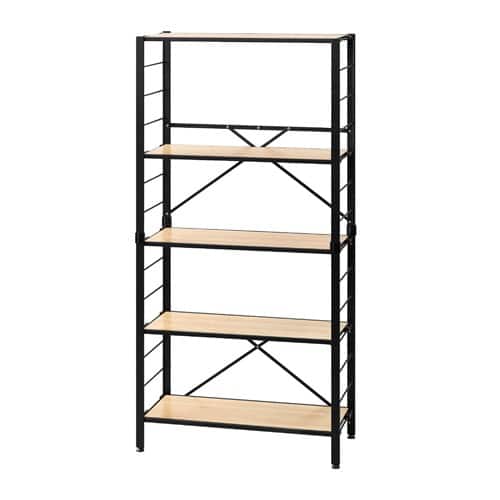 エスコ EA976AK-122 760x345x1592mm 連結式スチールラック(木天板) 1個 （ご注文単位1個）【直送品】