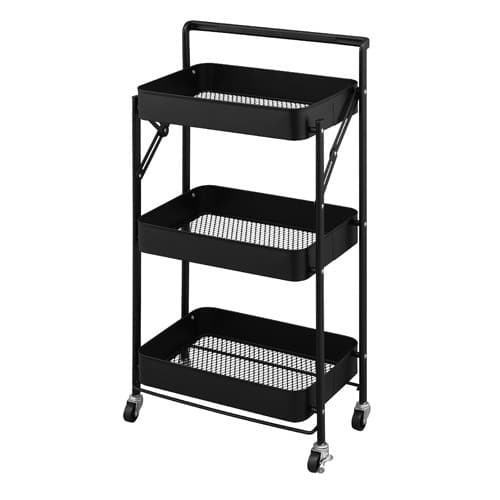 エスコ EA956AL-11 433x276x836mm 簡易組立スチールワゴン(3段) 1台 （ご注文単位1台）【直送品】