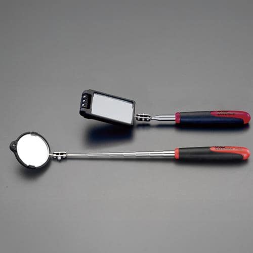 エスコ EA724CD-110 [丸形・角形]LED伸縮サービスミラーセット 1セット （ご注文単位1セット）【直送品】