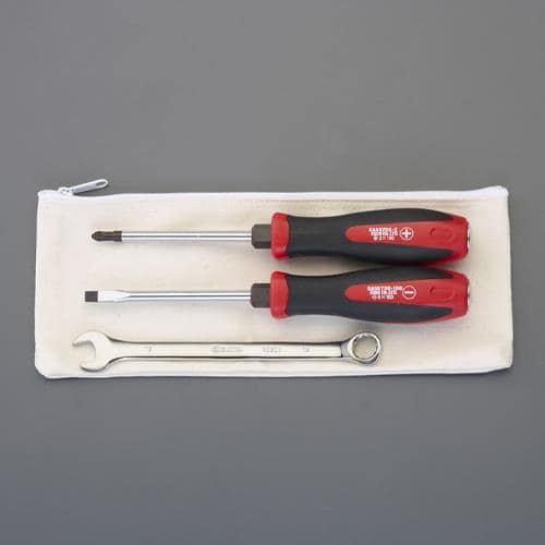 エスコ EA557DE-11 [+ -] 貫通ドライバーセット(手元六角/スパナ付) 1セット （ご注文単位1セット）【直送品】