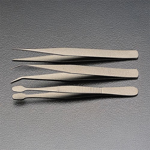 エスコ EA595GC-100 3本組 ピンセット(フッ素加工) 1セット （ご注文単位1セット）【直送品】