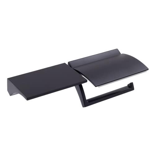 エスコ EA638LD-48 ワンハンド/トイレットペーパーホルダー(棚付/マットブラック) 1個 （ご注文単位1個）【直送品】