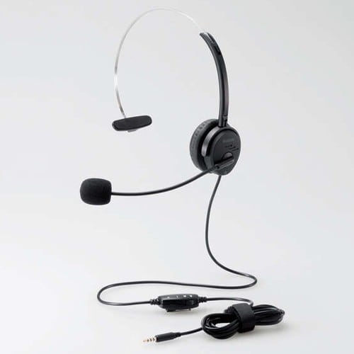 エスコ EA763BC-113A 4極ミニプラグヘッドセット(オーバーヘッドタイプ/片耳) 1個 (ご注文単位1個)【直送品】