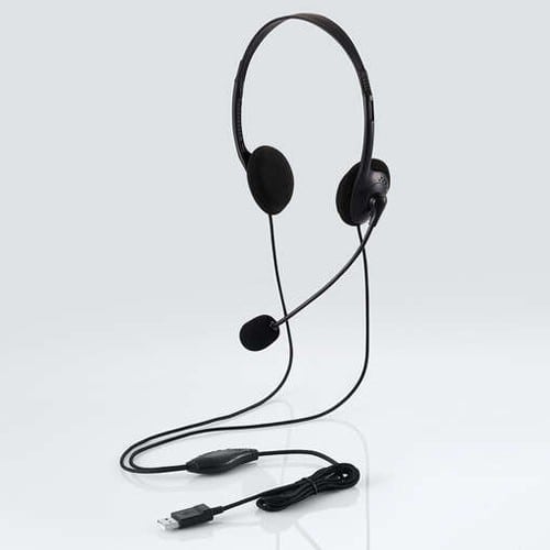 エスコ EA763BC-114A 1.8m USBヘッドセット(オーバーヘッドタイプ/両耳) 1個 （ご注文単位1個）【直送品】
