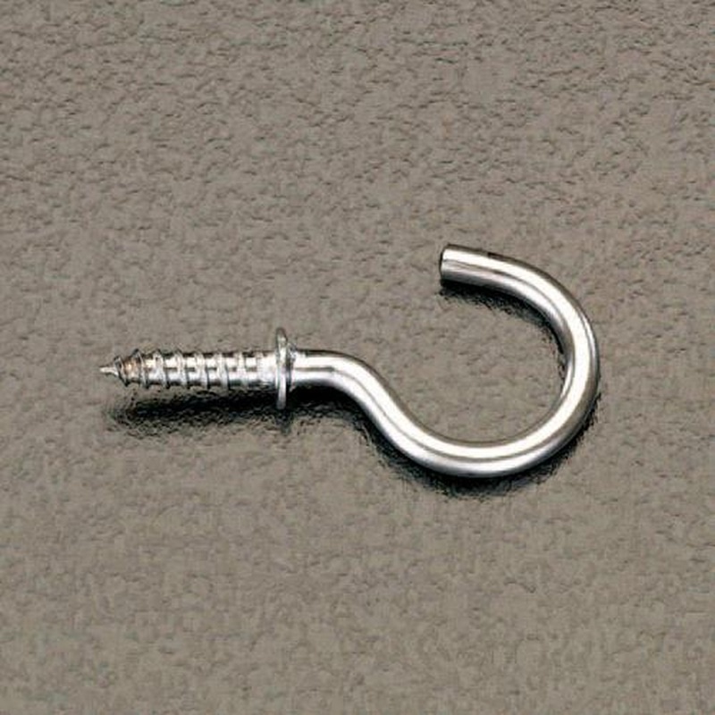 エスコ EA951DS-2 φ2.8x25mmねじ込フック(ステンレス製/5本) 1個(ご注文単位1個)【直送品】